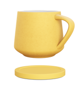 Pastel Avorium mug with matching ceramic coaster.