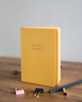 Personalised yellow mini notebook with gold foil name