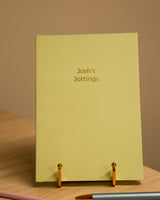 Personalised green A5 lined notebook with gold foil lettering